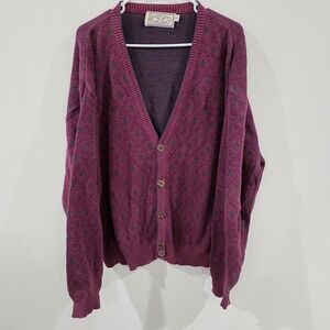 Vintage 90S Grandy Club Mens Cardigan Size XL Retro Academia Grandpa